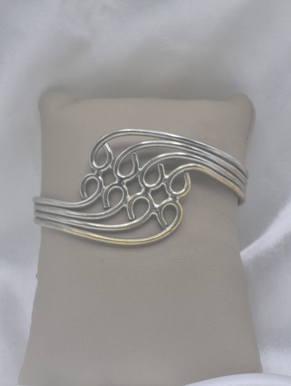 Elegant Two Tone Open Cuff Upcycled Fork Bracelet Gorgeous!!!